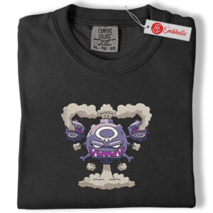 Alternative view of Weezing Koffing Embroidered Shirt, PKM Shirt, Poison Pokemon Shirt, Anime Embroidered Tee, Comfort Colors Shirt