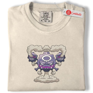 Weezing Koffing Embroidered Shirt, PKM Shirt, Poison Pokemon Shirt, Anime Embroidered Tee, Comfort Colors Shirt