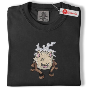 Alternative view of Primeape Angry Monkey Embroidered Shirt, PKM Shirt, Anime Embroidered Tee, Comfort Colors Shirt
