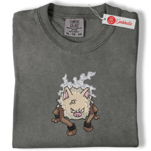 Primeape Angry Monkey Embroidered Shirt, PKM Shirt, Anime Embroidered Tee, Comfort Colors Shirt