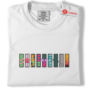 Demon Slayer Pattern Embroidered Shirt, Anime Shirt, Anime Embroidered Tee, Comfort Colors Shirt