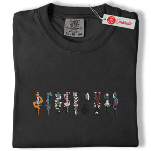 Alternative view of Demon Slayer Sword Embroidered Shirt, Anime Shirt, Anime Embroidered Tee, Comfort Colors Shirt