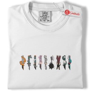 Demon Slayer Sword Embroidered Shirt, Anime Shirt, Anime Embroidered Tee, Comfort Colors Shirt