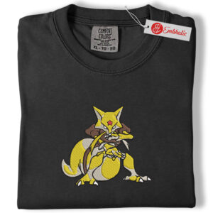 Alternative view of Alakazam Embroidered Shirt, PKM Shirt, Anime Embroidered Tee, Comfort Colors Shirt
