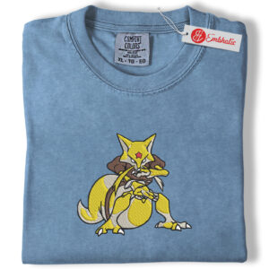 Alakazam Embroidered Shirt, PKM Shirt, Anime Embroidered Tee, Comfort Colors Shirt