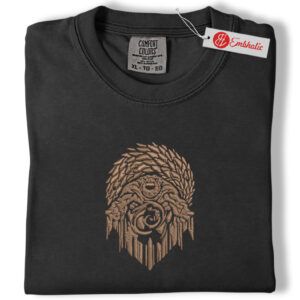 Alternative view of Mystic Tribal Embroidered Shirt, Fantasy Shirt, Vintage Symbol Embroidered Tee, Comfort Colors Shirt
