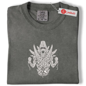 Monster Mask Embroidered Shirt, Anime Shirt, Dark Fantasy Embroidered Tee, Comfort Colors Shirt