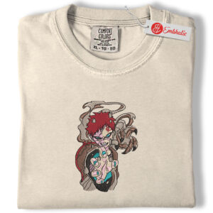 Gaara Embroidered Shirt, Naruto Shirt, Anime Ninja Embroidered Tee, Comfort Colors Shirt