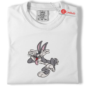 Bugs Bunny Embroidered Shirt, Looney Tunes Shirt, Cartoon Animated Embroidered Tee, Comfort Colors Shirt