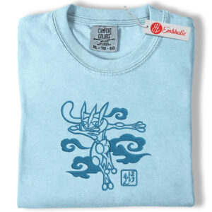 Greninja Pokemon Embroidered Shirt, PKM Shirt, Anime Embroidered Tee, Comfort Colors Shirt