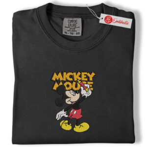 Alternative view of Mickey Mouse Embroidered Shirt, Disney Shirt, Classic Cartoon Embroidered Tee, Comfort Colors Shirt