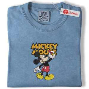 Mickey Mouse Embroidered Shirt, Disney Shirt, Classic Cartoon Embroidered Tee, Comfort Colors Shirt
