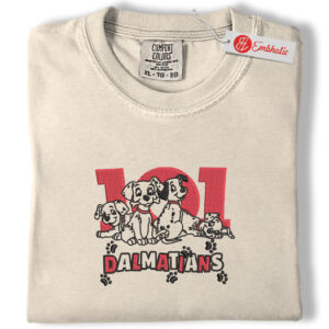 101 Dalmatians Embroidered Shirt, Disney Dog Shirt, Cartoon Dog Embroidered Tee, Comfort Colors Shirt