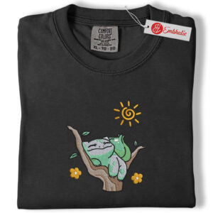 Alternative view of Bulbasaur Pokemon Embroidered Shirt, PKM Shirt, Anime Embroidered Tee, Comfort Colors Shirt