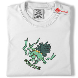 Sceptile Pokemon Embroidered Shirt, PKM Shirt, Anime Embroidered Tee, Comfort Colors Shirt