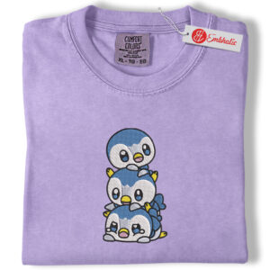 Piplup Pokemon Embroidered Shirt, PKM Shirt, Anime Embroidered Tee, Comfort Colors Shirt