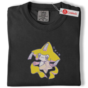 Alternative view of Jirachi Embroidered Shirt, PKM Shirt, Anime Embroidered Tee, Comfort Colors Shirt