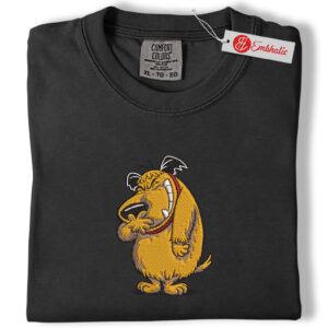 Alternative view of Muttley Embroidered Shirt, Wacky Races Shirt, Cartoon Dog Embroidered Tee, Comfort Colors Shirt
