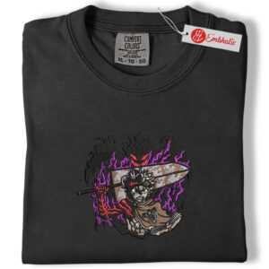 Alternative view of Asta Embroidered Shirt, Black Clover Shirt, Anime Embroidered Tee, Comfort Colors Shirt