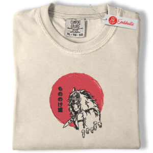 Princess Mononoke Embroidered Shirt, Studio Ghibli Shirt, Anime Embroidered Tee, Comfort Colors Shirt